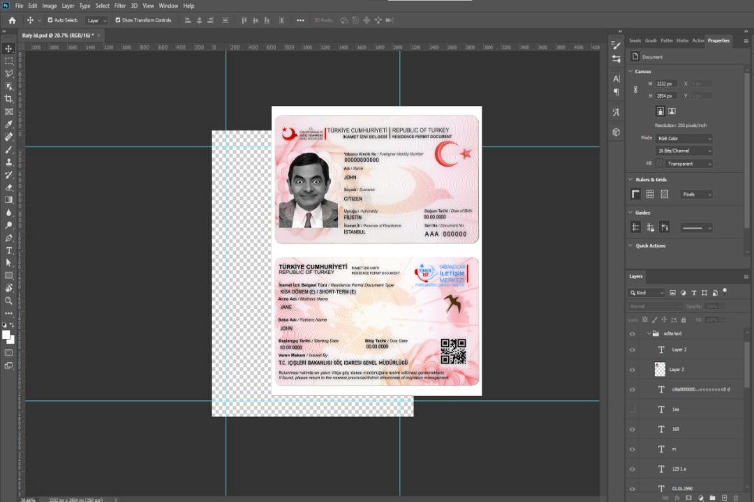 Permis de séjour en Turquie template